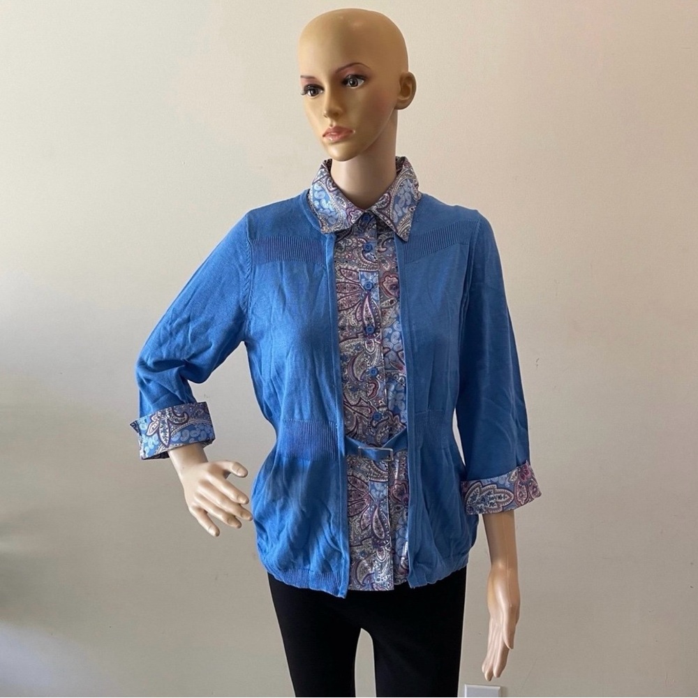 Kim Rogers Blue and Purple Paisley Top